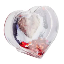 Boule à neige personnalisable forme coeur en verre 9,5x9,5cm