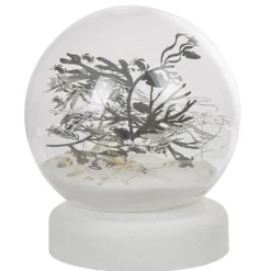 Boule à neige sable design mer avec coquillage LED blanc