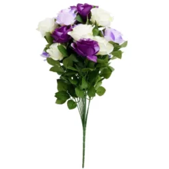 Bouquet de roses artificielles 18 tiges H60cm - 2 modèles