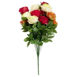Bouquet de roses artificielles 18 tiges H60cm - 2 modèles