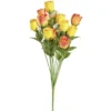 Bouquet de Roses et Gypsophil jaune en polyéthylène