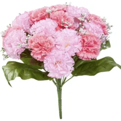 Bouquet d'oeillets et gypsophiles rose