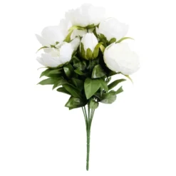 Bouquet fleurs artificielles pivoines 10 têtes H42cm - 3 modèles
