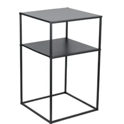 Bout de canapé carré métal noir Houston 35x35xH59cm