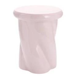 Bout de canapé rond Creamy laqué Ø33xH40cm (2 modèles rose ou blanc)