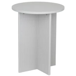 Bout de canapé rond en bois Elton blanc Ø40xH49,5cm