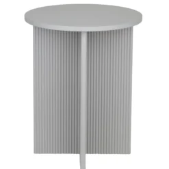 Bout de canapé rond en bois Elton blanc Ø40xH49,5cm