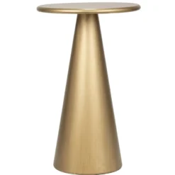 Bout de canapé rond India métal doré Ø32xH51cm