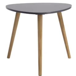 Bout de canapé table basse Joseph gris anthracite pieds pin Ø48xH42 cm