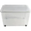 Box de rangement à roulettes transparent 140L