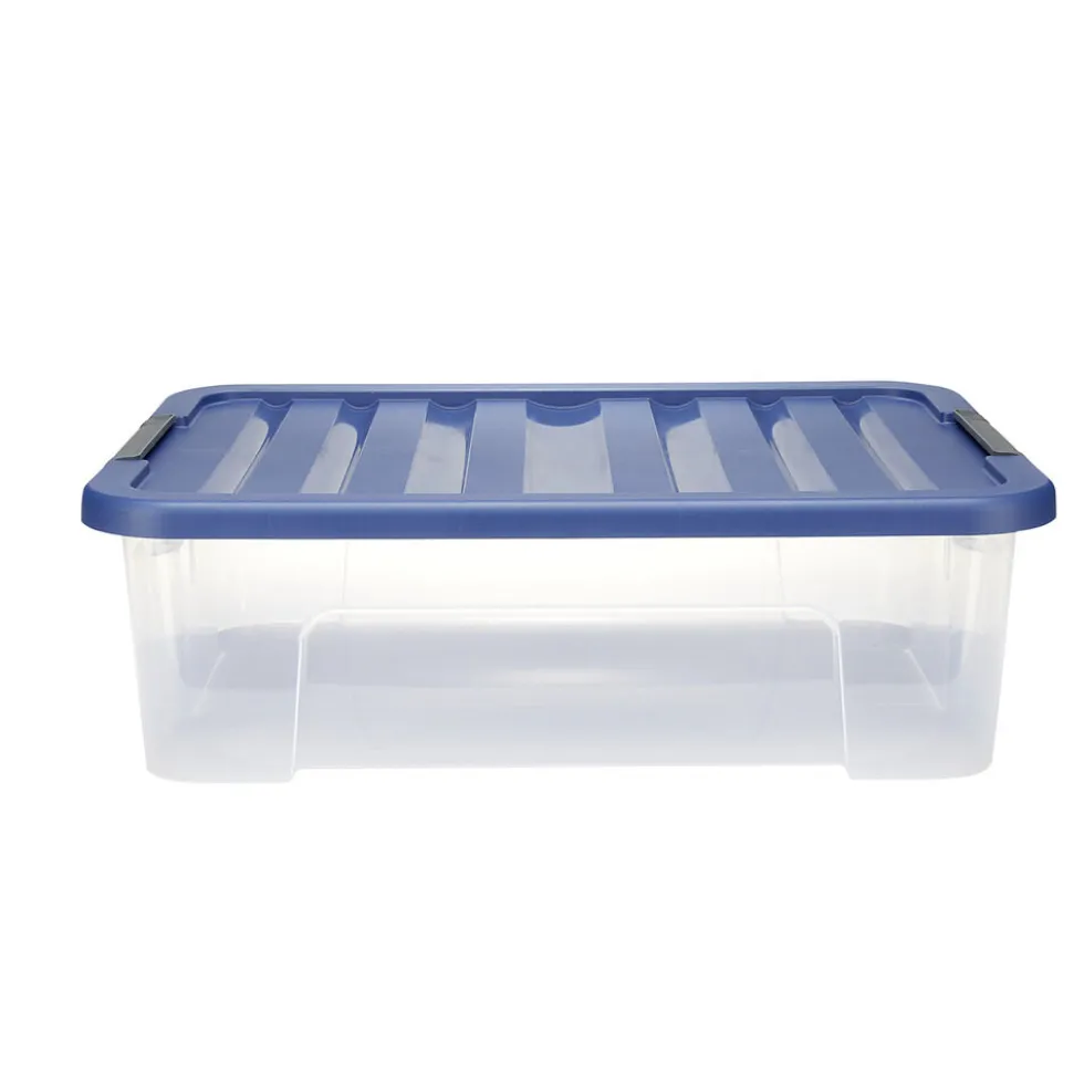 Box plastique 25L avec couvercle à clip 55x17xH39cm