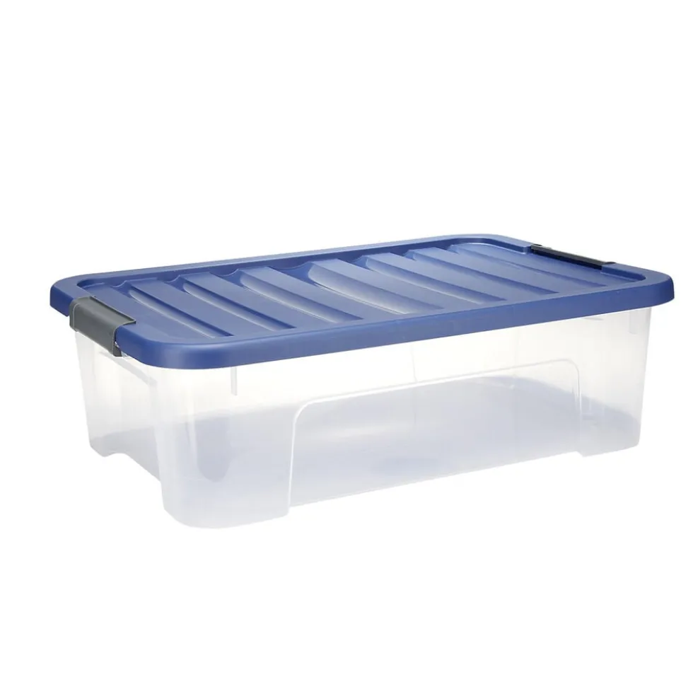 Box plastique 25L avec couvercle à clip 55x17xH39cm