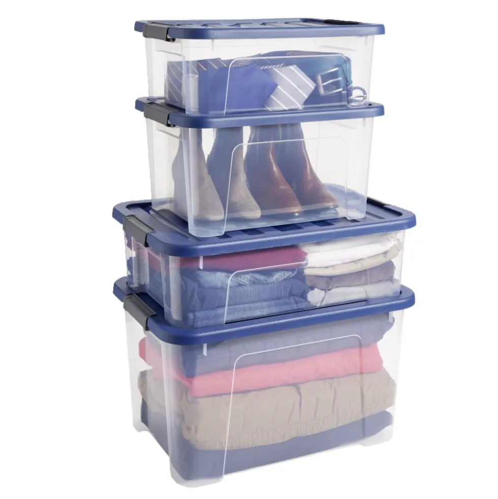 Box plastique 24L avec couvercle à clip 45x23xH34cm