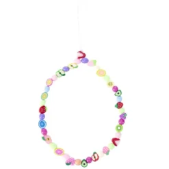 Bracelet chaîne de téléphone perle forme fruits colorés L19,5cm