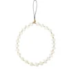 Bracelet chaîne de téléphone perle forme coquillage blanc L13,5cm