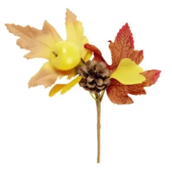 Branche artificiel automne orange et marron en piquet 19x20cm