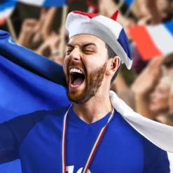 Béret adulte Cocorico bleu blanc rouge
