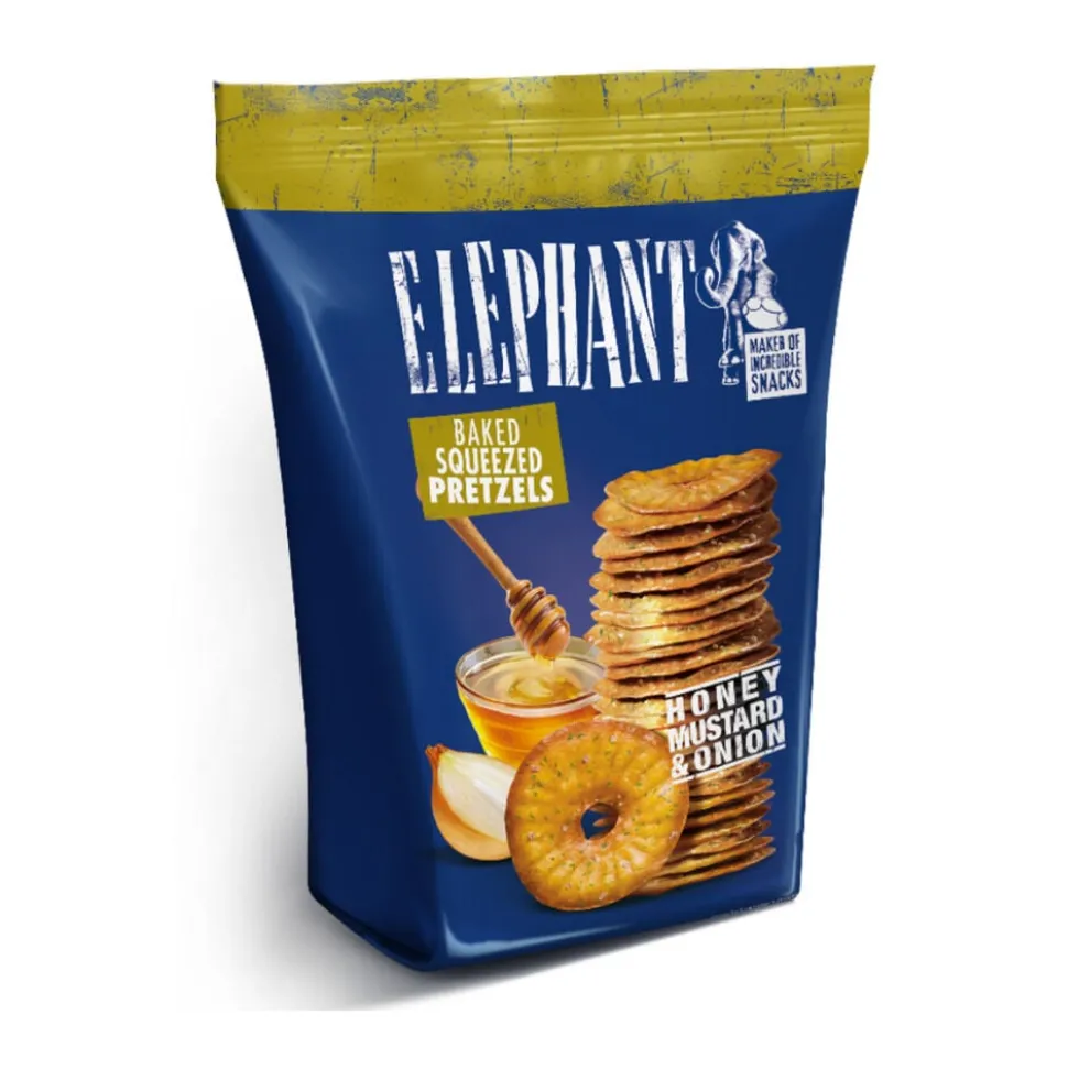 Bretzel rond miel moutarde et oignons Elephant 160gr