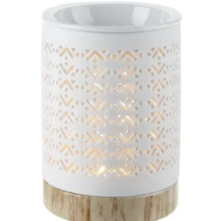 Brûle parfum Mességué socle effet bois blanc et marron