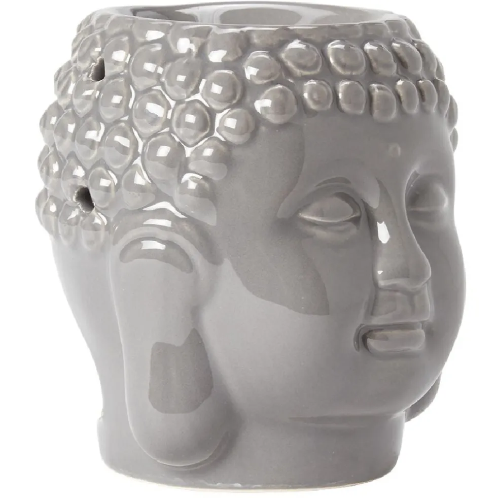 Brûle parfum tête Bouddha en grès (2 modèles)