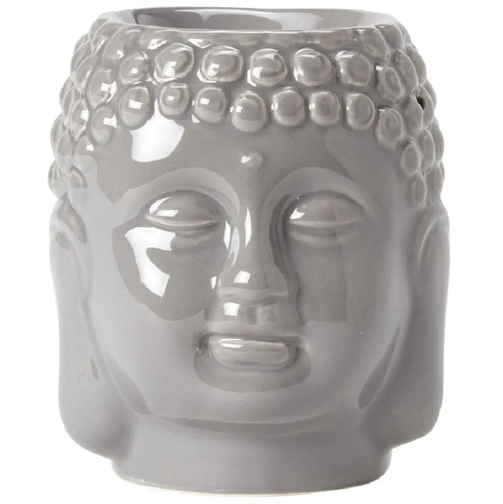 Brûle parfum tête Bouddha en grès (2 modèles)