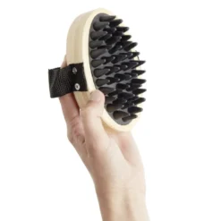 Brosse animal ovale caoutchouc et bambou