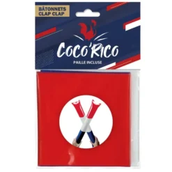 Bâtonnet clap clap Cocorico x2 bleu blanc rouge L60cm
