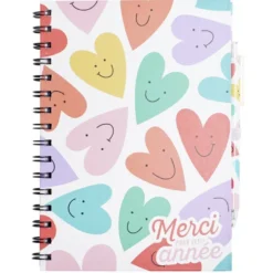 Cadeau merci pour cette année carnet avec stylo 17x22cm (3 modèles)