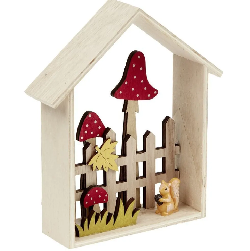 Cadre déco bois maison automne