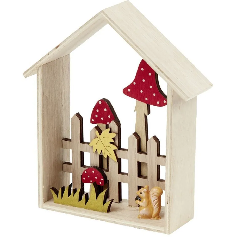 Cadre déco bois maison automne