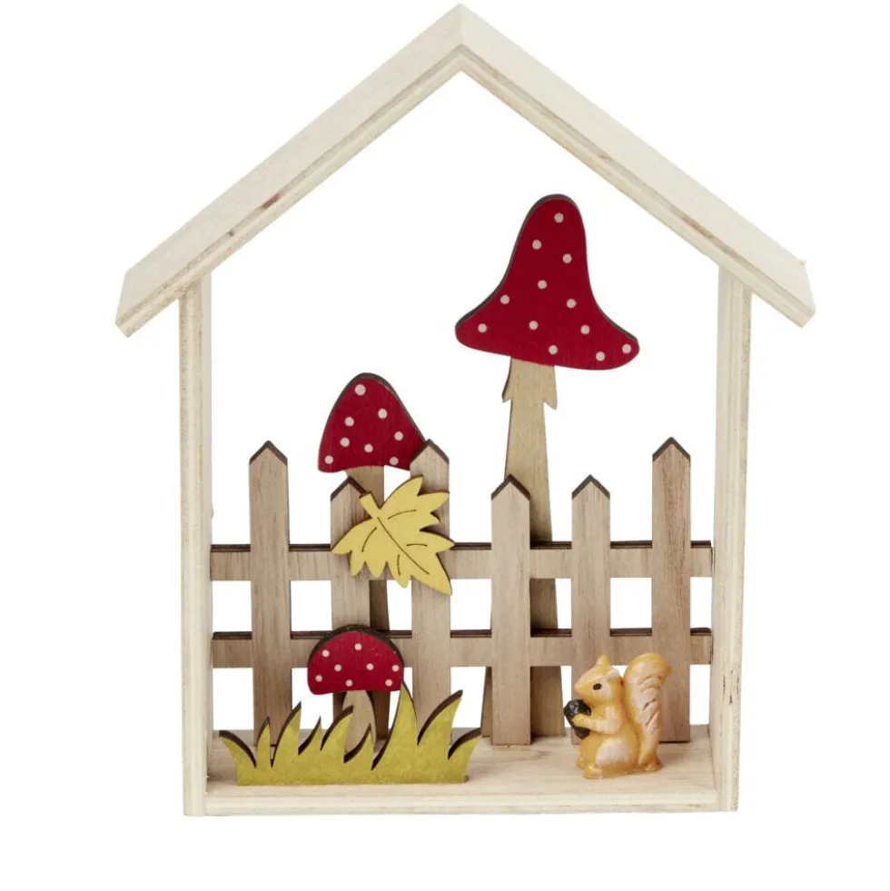 Cadre déco bois maison automne