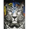 Cadre déco en bois colorful photo guépard 50x70cm