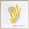 Cadre déco en bois inspiration Matisse jaune 30x30cm