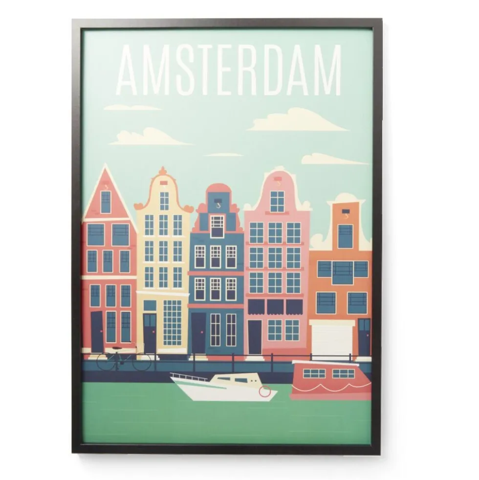 Cadre en bois affiche Amsterdam 50x70cm