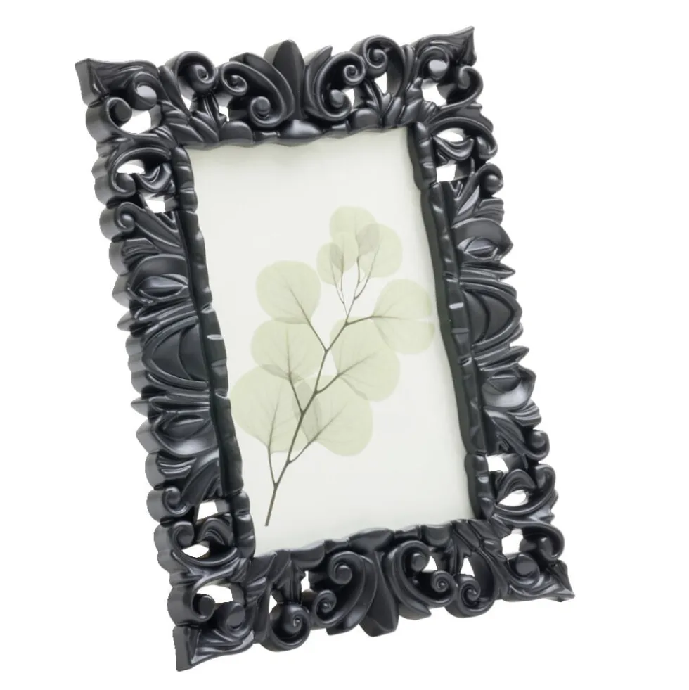 Cadre photo baroque plastique 15x20,6cm pour photo 10x15cm (2 modèles)