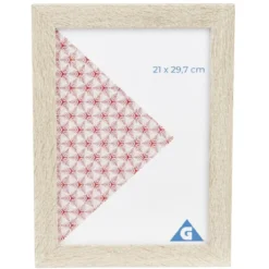 Cadre photo bois blanchi 26x34cm pour photo 21x29,7cm