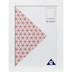 Cadre photo bois blanc 26x35cm pour photo 21x29,7cm