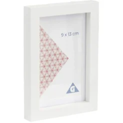 Cadre photo bois blanc 10x15cm pour photo 9x13cm