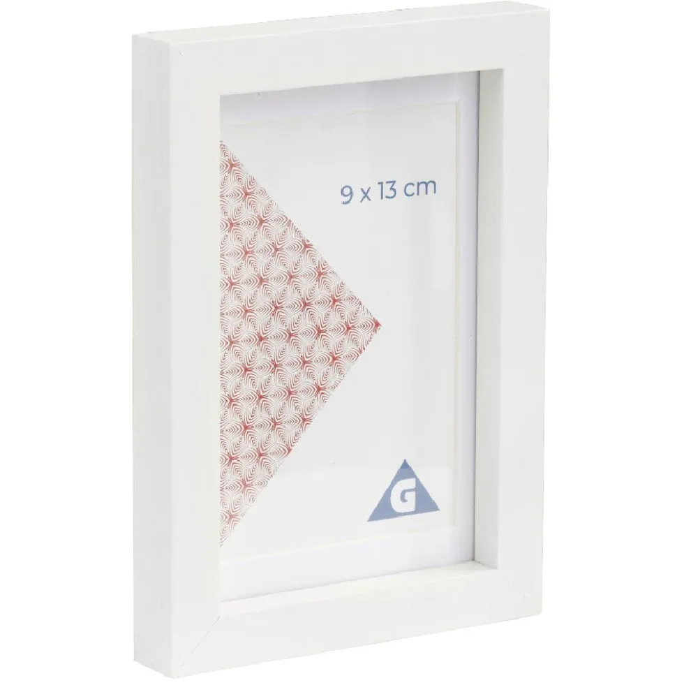 Cadre photo bois blanc 10x15cm pour photo 9x13cm