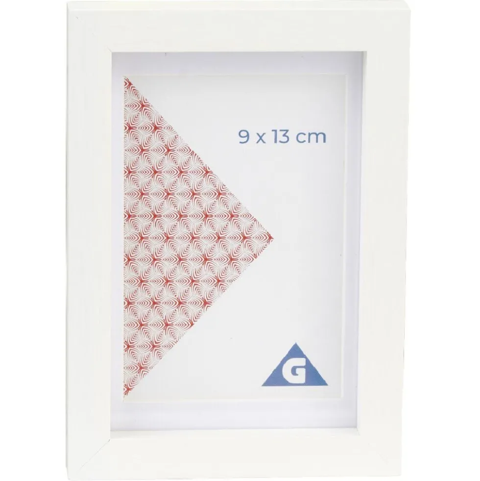 Cadre photo bois blanc 10x15cm pour photo 9x13cm