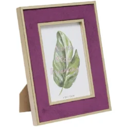 Cadre photo bois doré et velours 10x20cm (2 modèles)