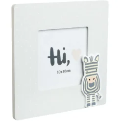 Cadre photo bois enfant décor animal 17x17cm pour photo 10x10cm (4 modèles)