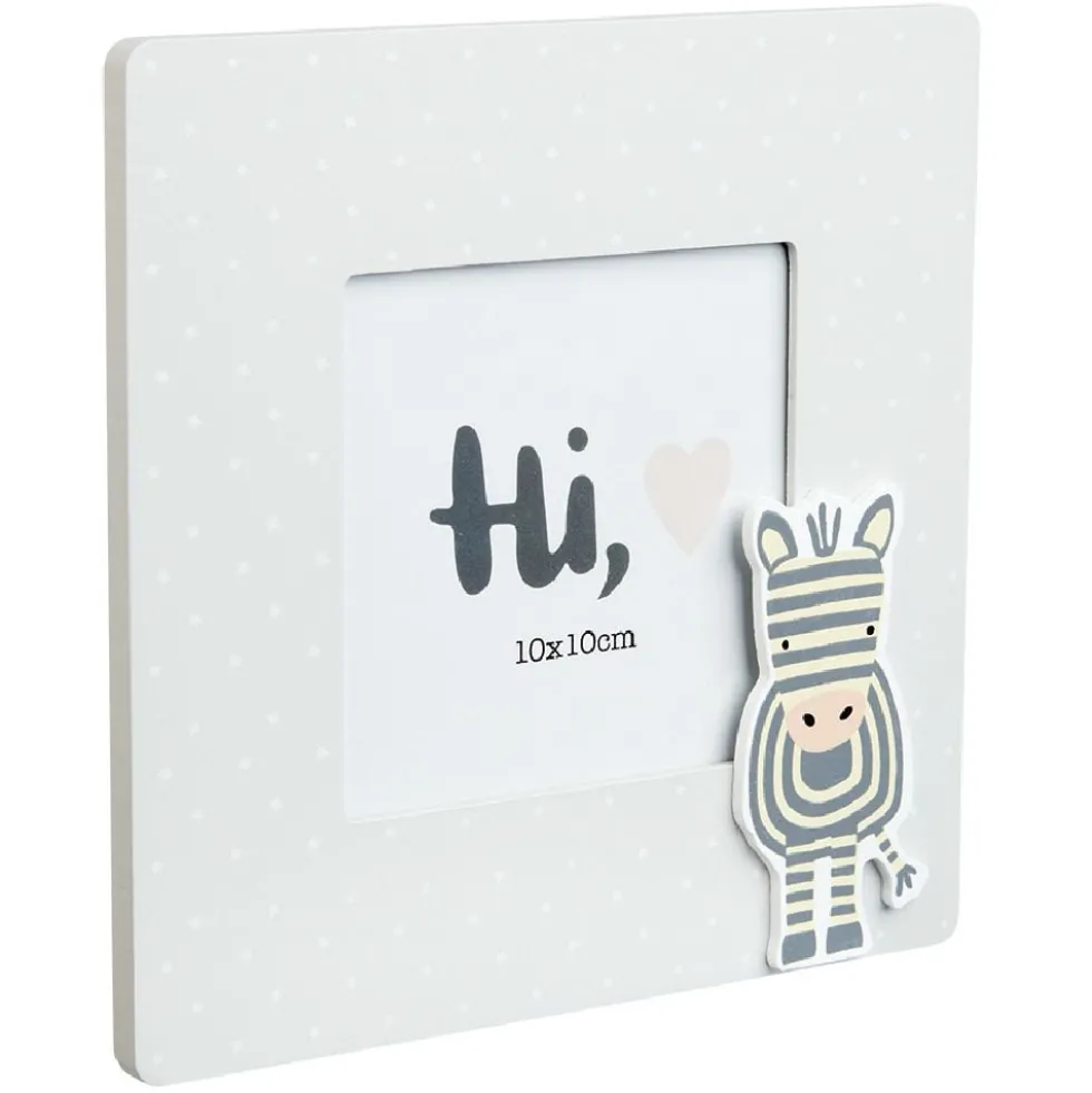Cadre photo bois enfant décor animal 17x17cm pour photo 10x10cm (4 modèles)
