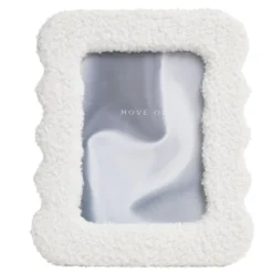 Cadre photo bord ondulé tissu bouclette blanc 20x30cm