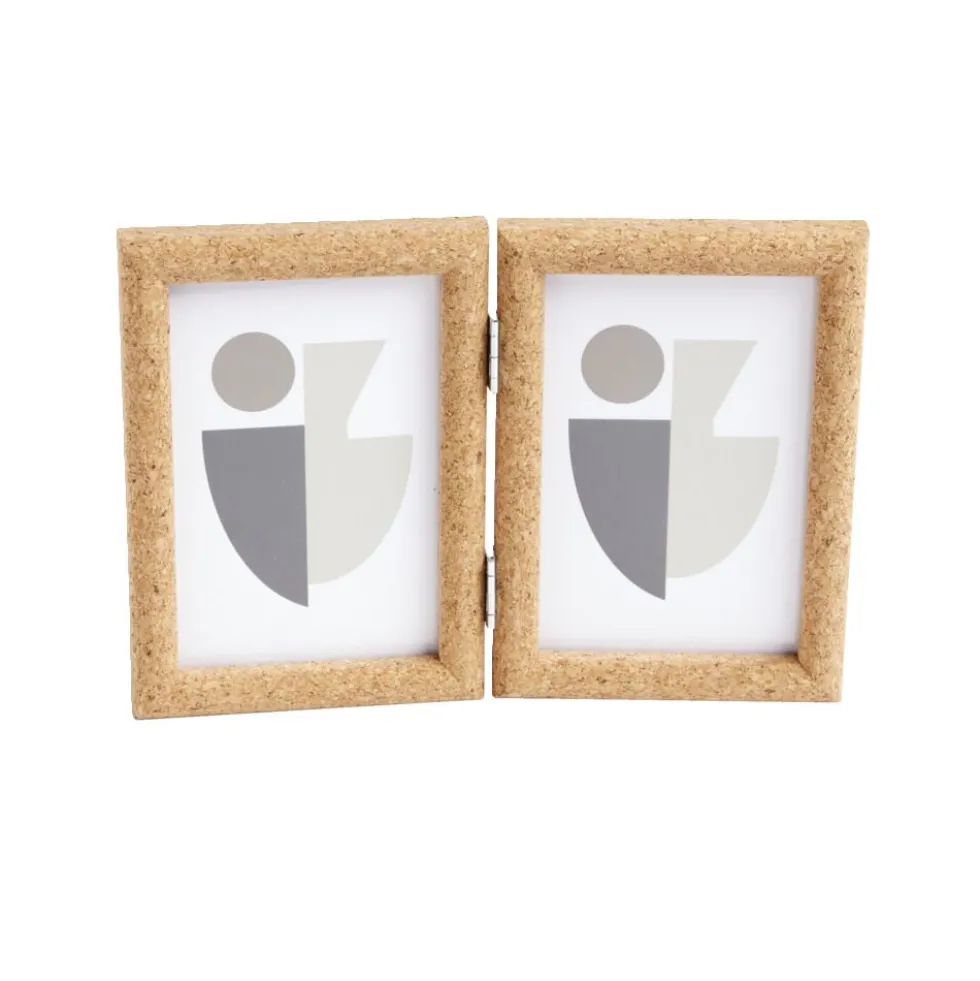 Cadre photo double en bois 25x17cm pour photo 10x15cm