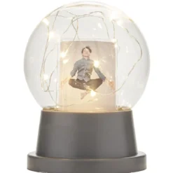 Cadre photo forme boule avec LED Ø10xH14cm (3 modèles)