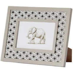 Cadre photo motif géométrique éléphant pour photo 10x15cm (2 modèles)