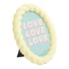 Cadre photo ovale bord torsadé plastique 13x17cm (2 modèles)