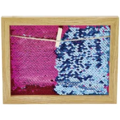 Cadre photo à pince et fond sequins 17x22cm