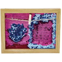 Cadre photo à pince et fond sequins 17x22cm